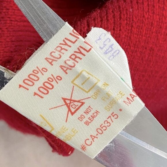 Vintage Moores Red Mr. Rogers Style Dad Grandpa Button Up Cardigan XL - Picture 4 of 11